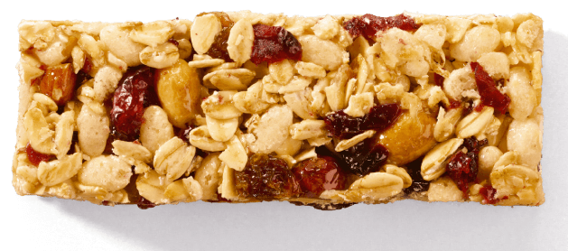 Gezonde ingrediënten mueslireep fruit